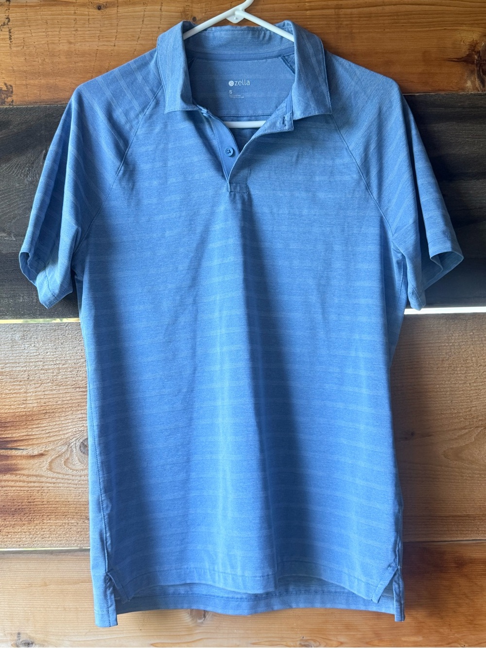 Men’s Zella Core Polo Shirt - light blue, size small